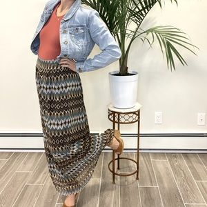 Geometric bohemian maxi skirt size small